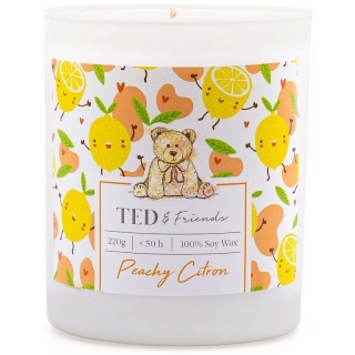 Ted & Friends - vonná svíčka v dárkové krabičce Peachy Citron,220g