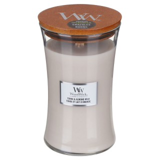 WoodWick - svíce velká válec Tonka & Almond Milk, 609 g