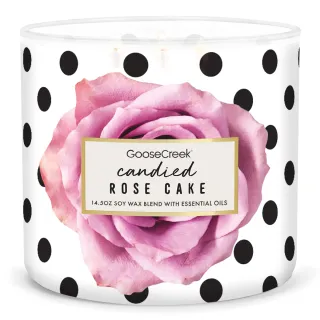 GOOSE CREEK CANDLE - vonná svíčka 3KNOT Candied Rose Cake, 411g