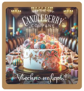 Candleberry - etiketa Všechno nejlepší!