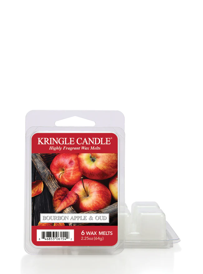 Kringle Candle – vonný vosk Bourbon Apple & Oud, 64 g