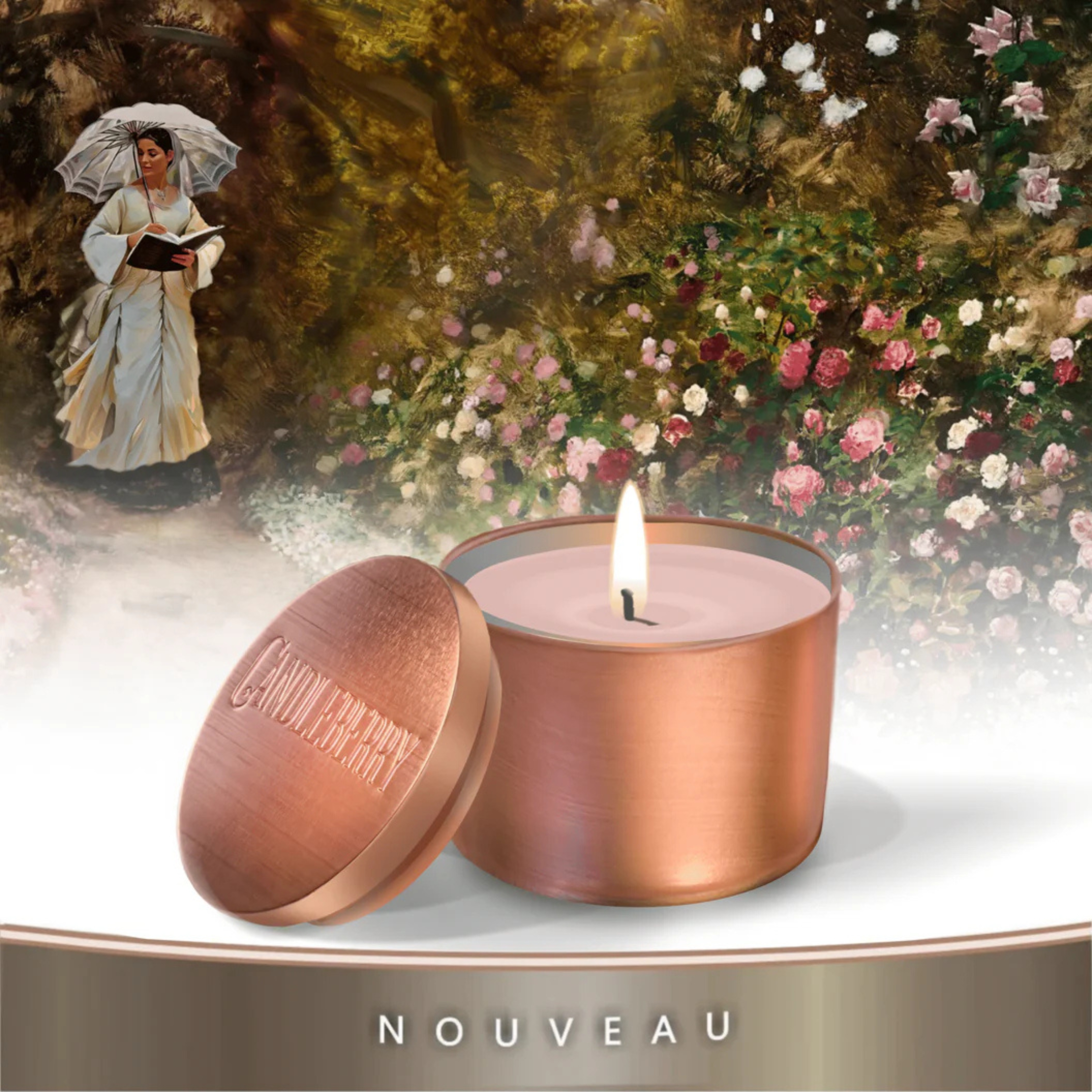 Candleberry - cestovní svíčka NOUVEAU Blushing Apple Blossom, 128g