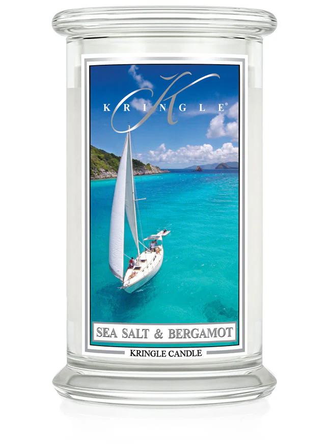 Kringle Candle - vonná svíčka Sea Salt & Bergamot,  624 g