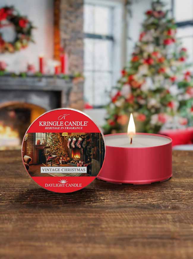 Kringle Candle – Daylight vonná svíčka Vintage Christmas, 42 g
