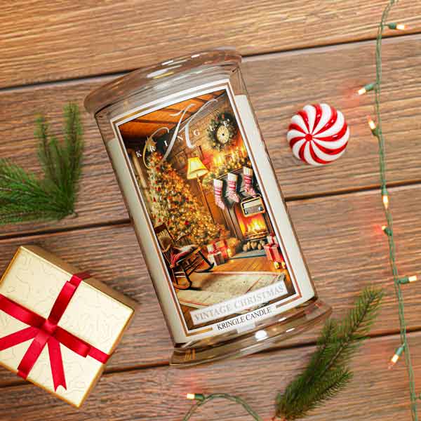 Kringle Candle - vonná svíčka Vintage Christmas,  624 g