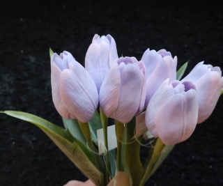 Tulipán s listem Bright Purple, 43 cm - dekorace