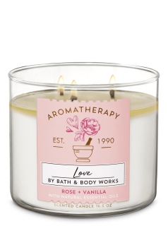 Bath and Bodyworks - vonná svíčka LOVE Rose Vanilla  411 g
