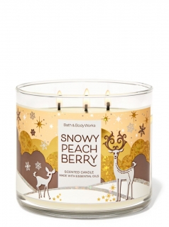 Bath and Bodyworks - vonná svíčka Snowy Peach Berry, 411 g