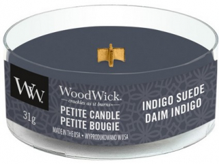 WoodWick - vonná svíčka petite Indigo Suede, 31 g
