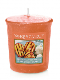 Yankee Candle - votivní svíčka Grilled Peaches & Vanilla, 49 g